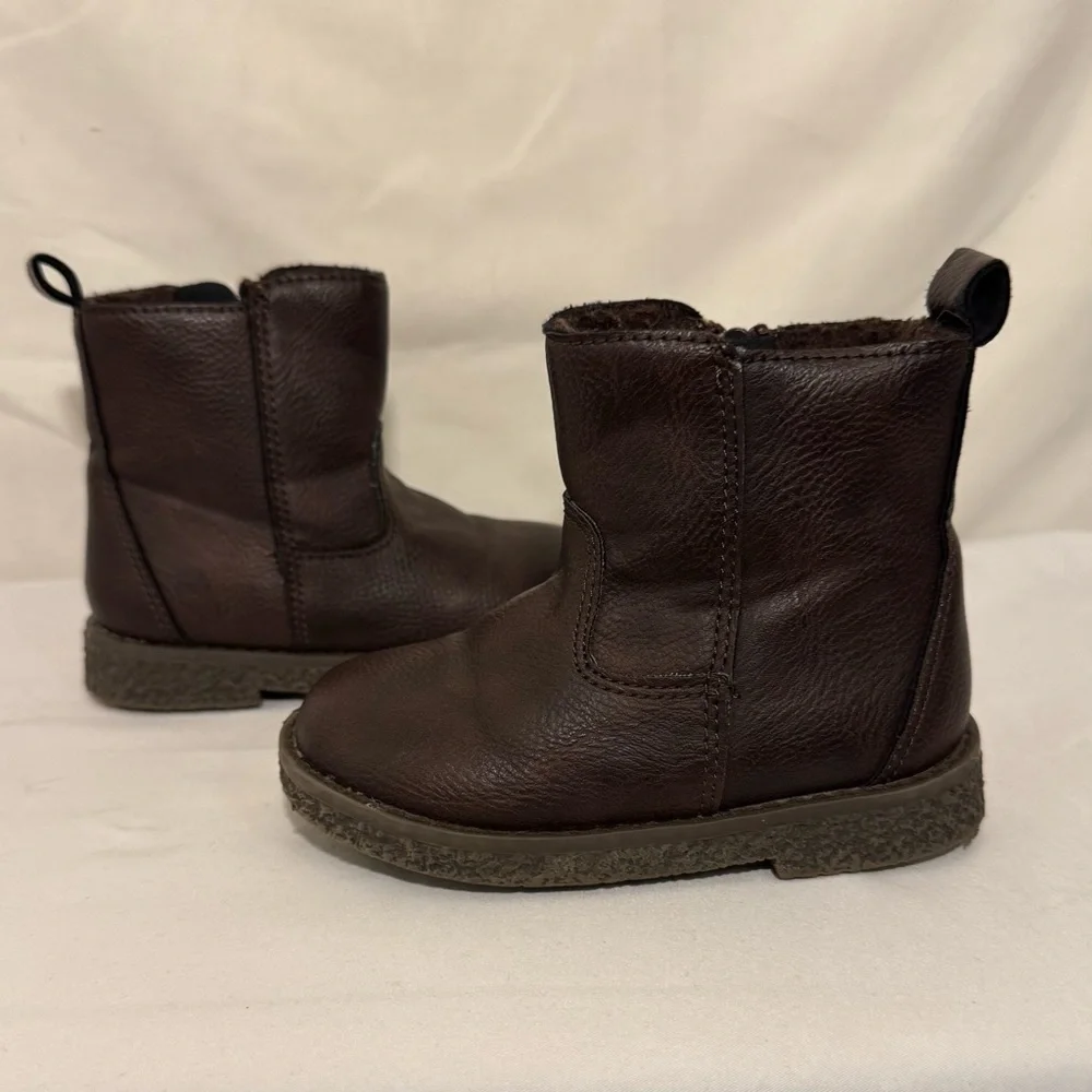GAP Shoes Chelsea Brown Zip Cowboy Boots With Fleece‎ Lining Size 7C